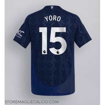 Manchester United Leny Yoro #15 Maglia Gara Trasferta Repliche 2024-25